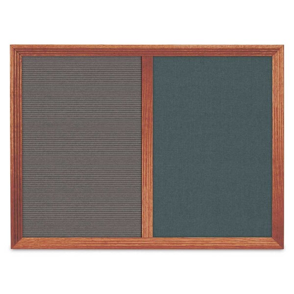 Enclosed Corkboard, 1 Door, 18"x24", 4" Fra, UV3421-BLACK-MEDGRY